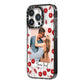 Personalised Photo Cherry iPhone 14 Pro Black Impact Case Side Angle on Silver phone