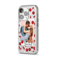 Personalised Photo Cherry iPhone 14 Pro Glitter Tough Case Silver Angled Image