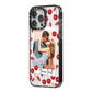 Personalised Photo Cherry iPhone 14 Pro Max Black Impact Case Side Angle on Silver phone