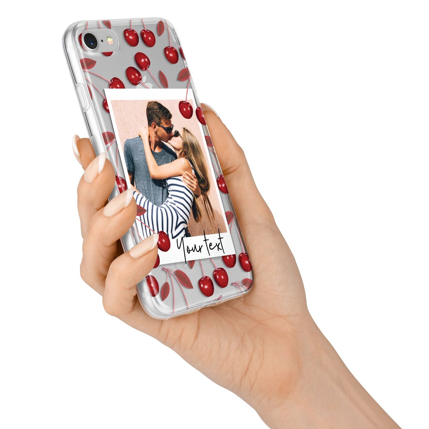 Personalised Photo Cherry iPhone 7 Bumper Case on Silver iPhone Alternative Image
