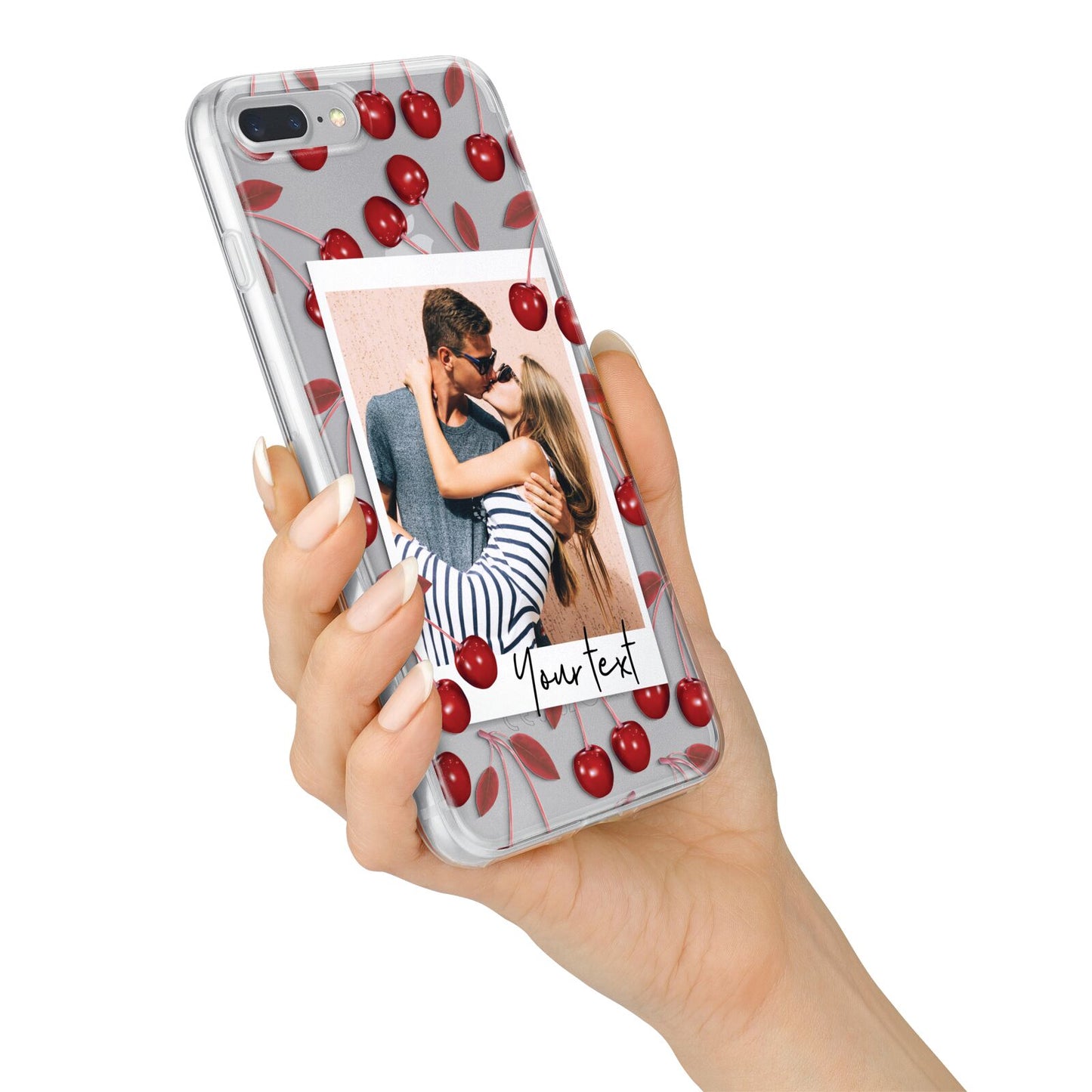Personalised Photo Cherry iPhone 7 Plus Bumper Case on Silver iPhone Alternative Image