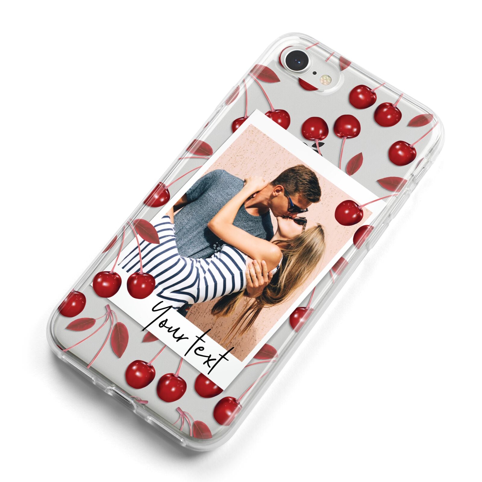 Personalised Photo Cherry iPhone 8 Bumper Case on Silver iPhone Alternative Image