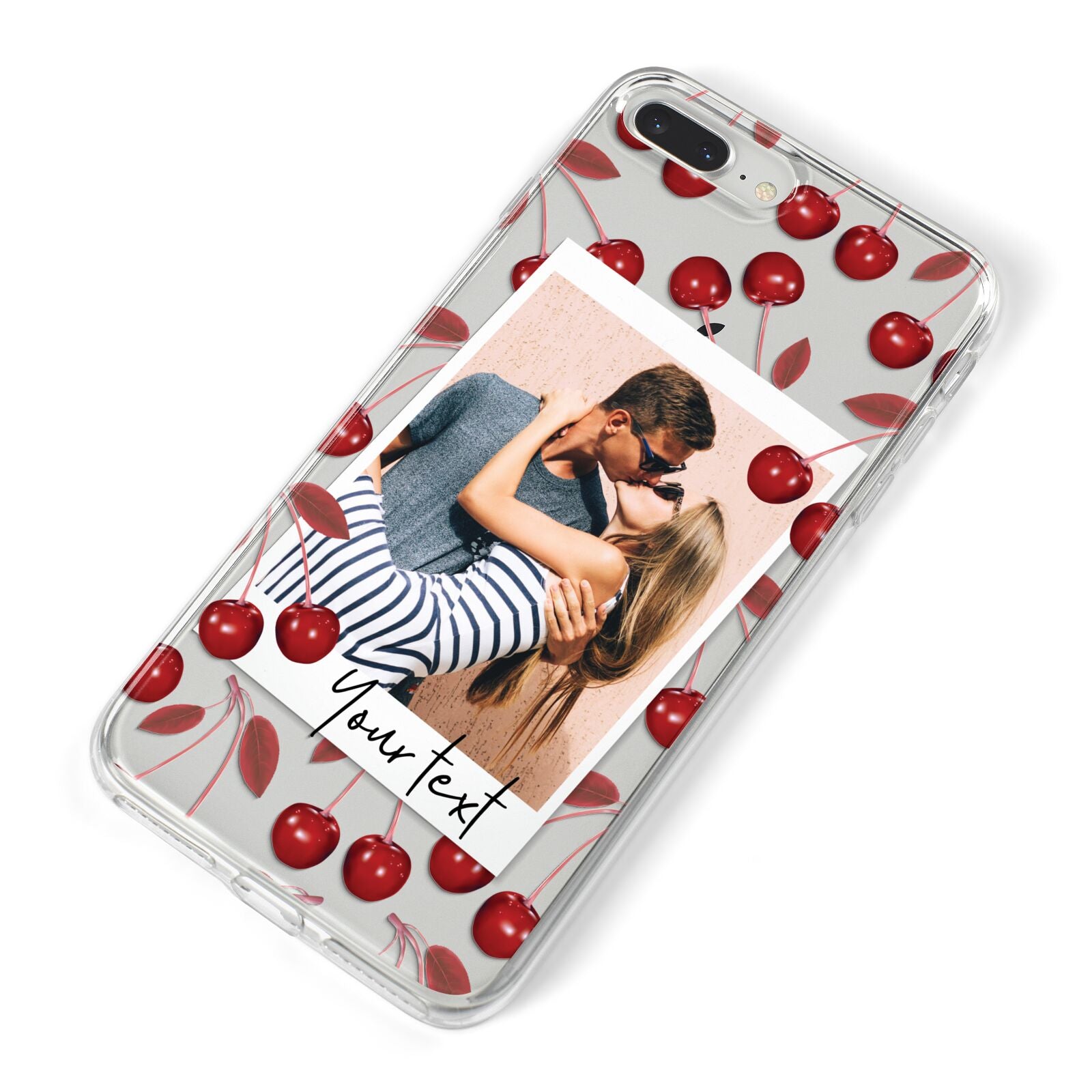 Personalised Photo Cherry iPhone 8 Plus Bumper Case on Silver iPhone Alternative Image