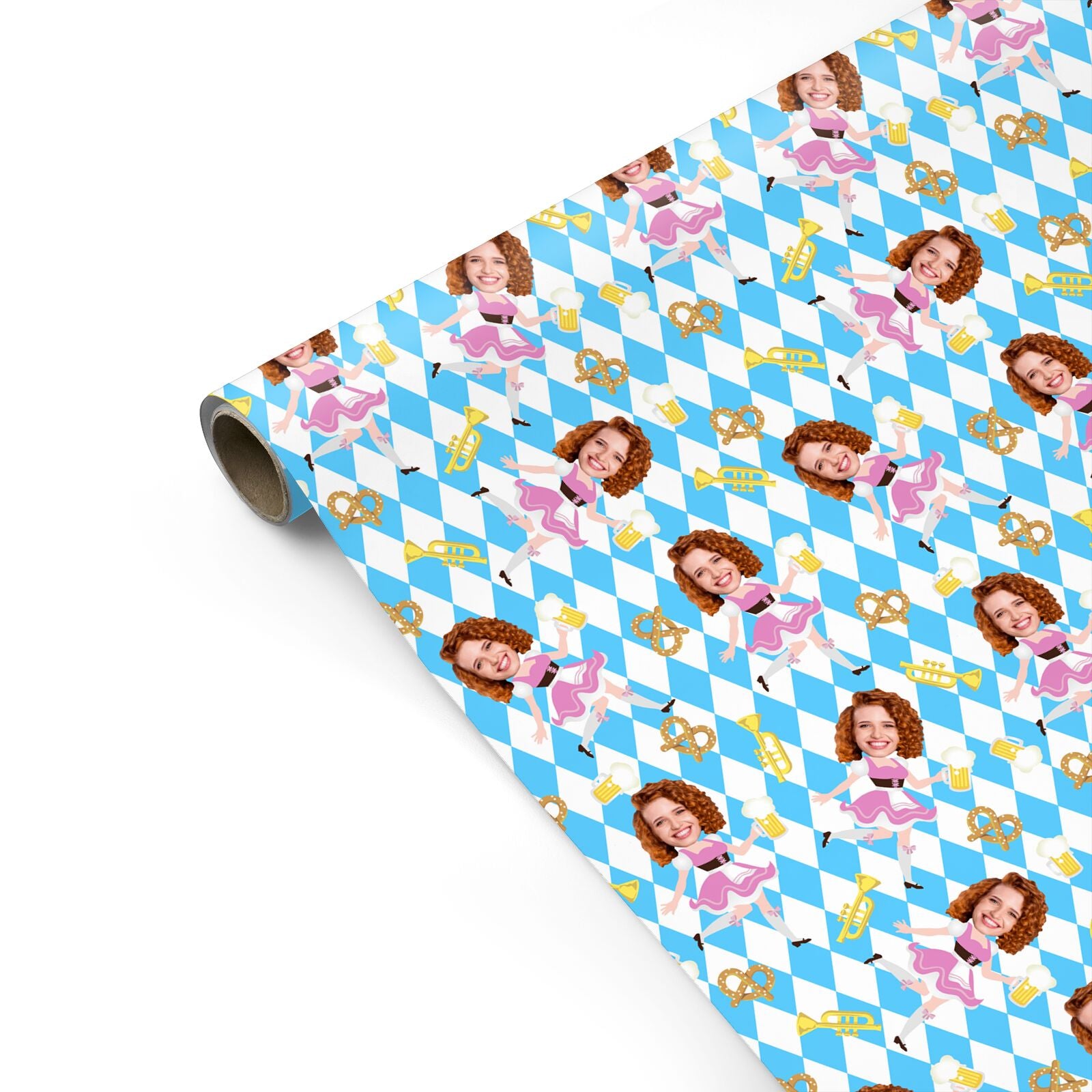 Personalised Photo Face Dirndl Oktoberfest Personalised Gift Wrap