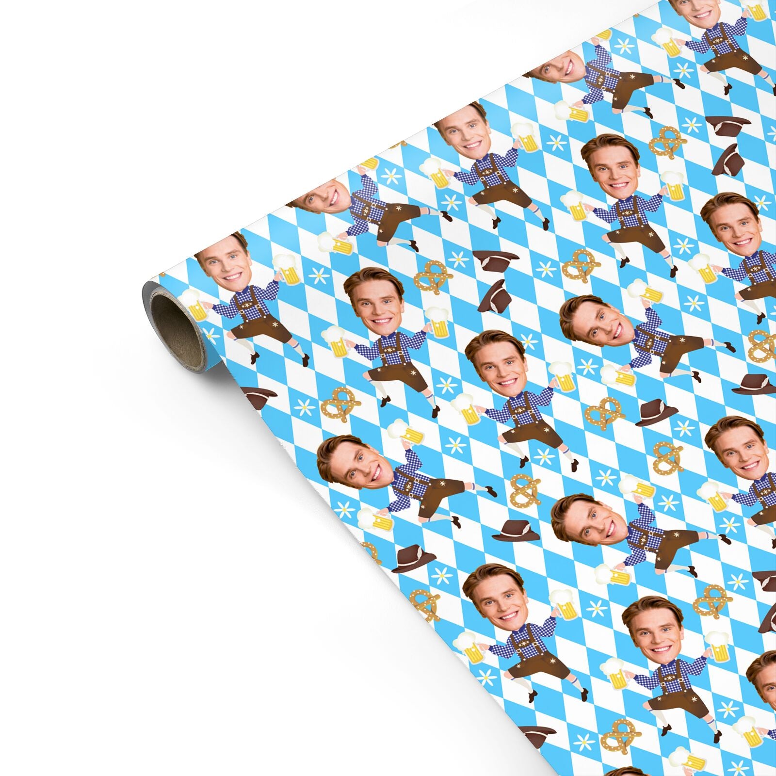 Personalised Photo Face Lederhosen Oktoberfest Personalised Gift Wrap
