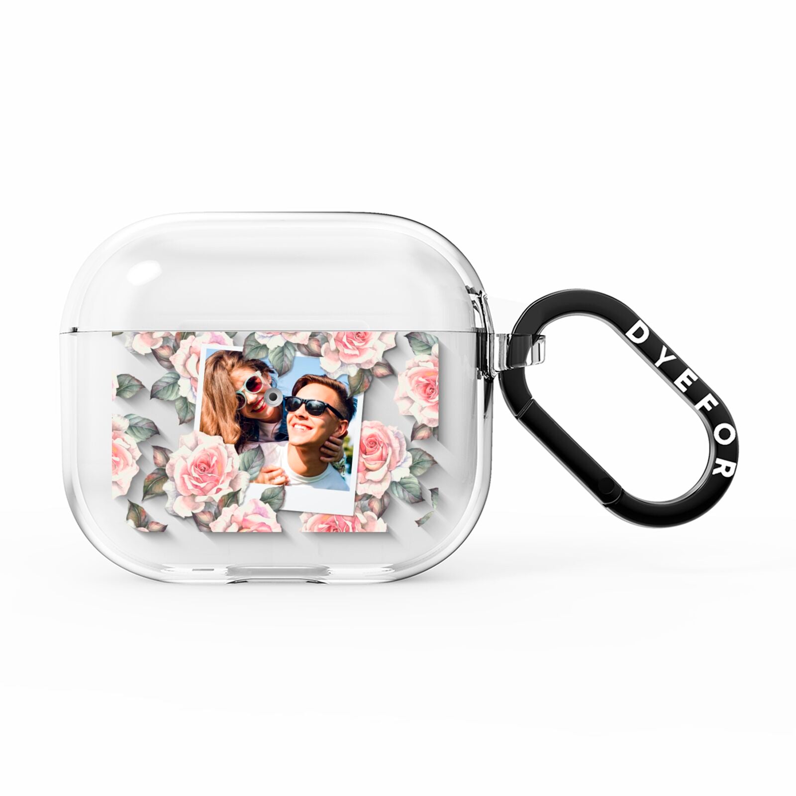 Personalised Photo Floral AirPods Clear Case 3rd Gen