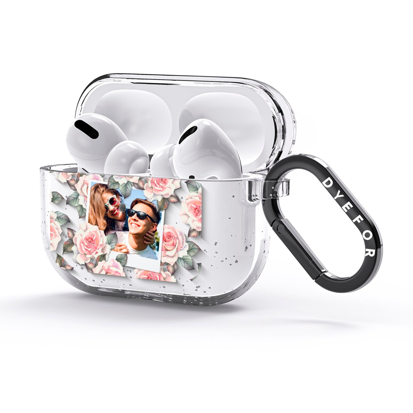 Personalised Photo Floral AirPods Glitter Case 3rd Gen Side Image