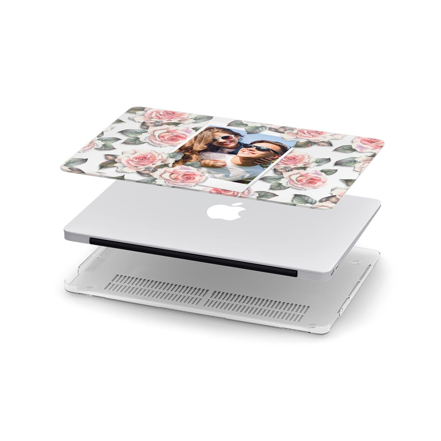 Personalised Photo Floral Apple MacBook Case in Detail