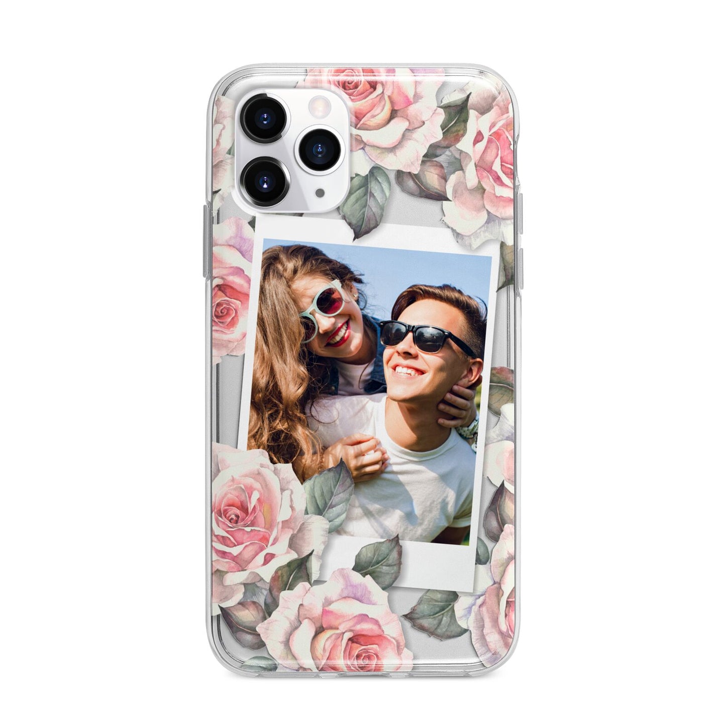 Personalised Photo Floral Apple iPhone 11 Pro Max in Silver with Bumper Case