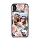 Personalised Photo Floral Apple iPhone Xs Impact Case Black Edge on Black Phone