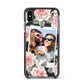 Personalised Photo Floral Apple iPhone Xs Max Impact Case Black Edge on Black Phone