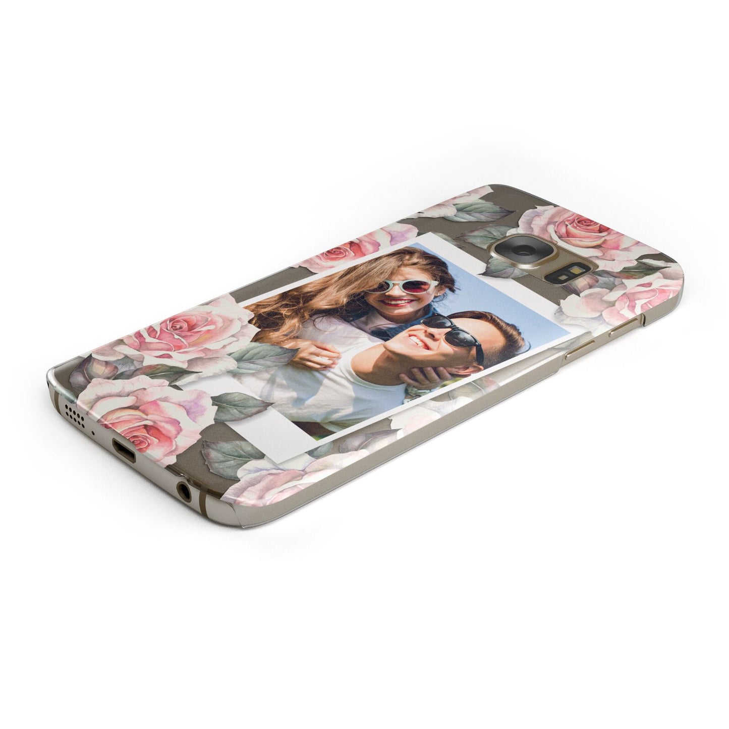 Personalised Photo Floral Samsung Galaxy Case Bottom Cutout
