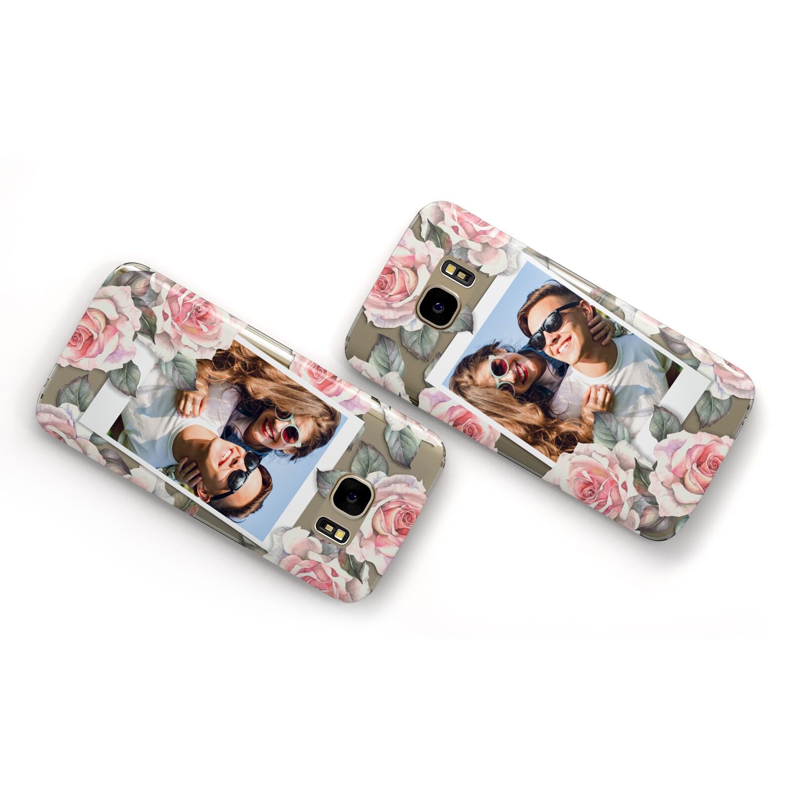 Personalised Photo Floral Samsung Galaxy Case Flat Overview