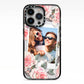 Personalised Photo Floral iPhone 13 Pro Black Impact Case on Silver phone