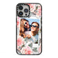 Personalised Photo Floral iPhone 13 Pro Max Black Impact Case on Silver phone