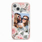 Personalised Photo Floral iPhone 13 TPU Impact Case with Pink Edges