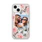 Personalised Photo Floral iPhone 14 Glitter Tough Case Starlight