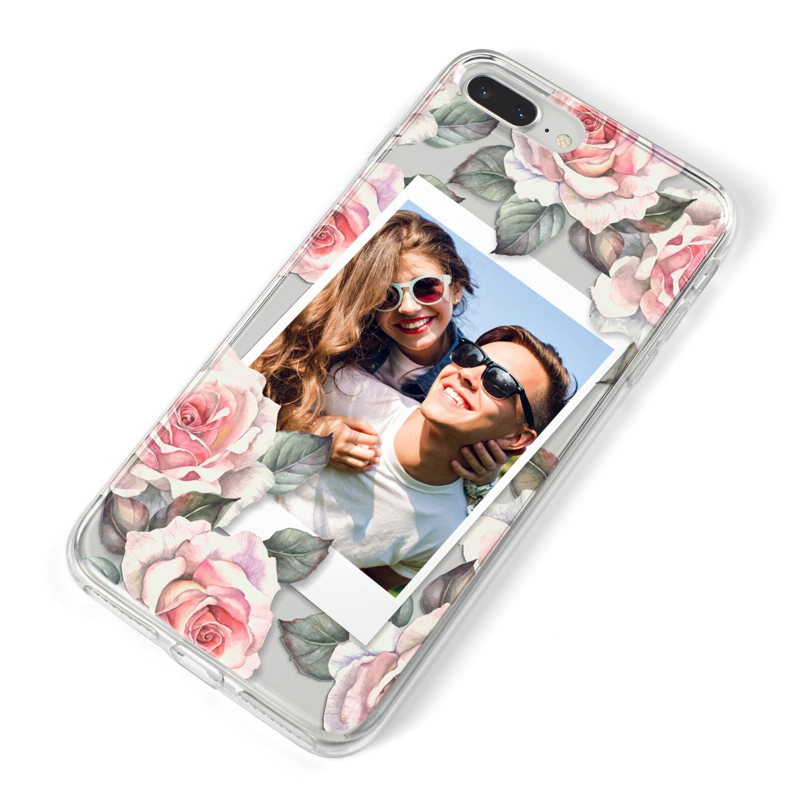 Personalised Photo Floral iPhone 8 Plus Bumper Case on Silver iPhone Alternative Image