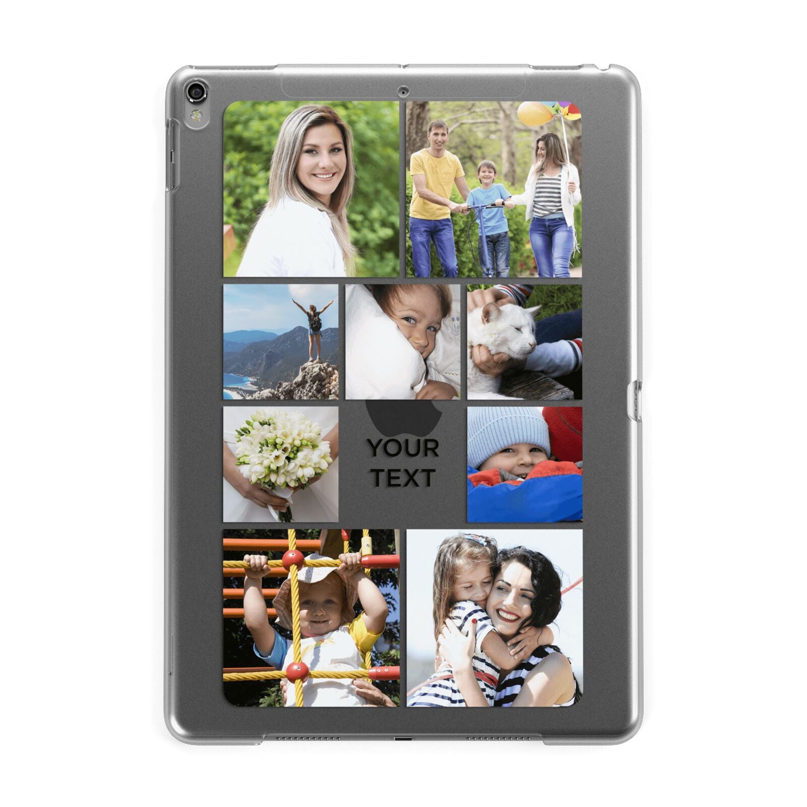Personalised Photo Grid Apple iPad Grey Case