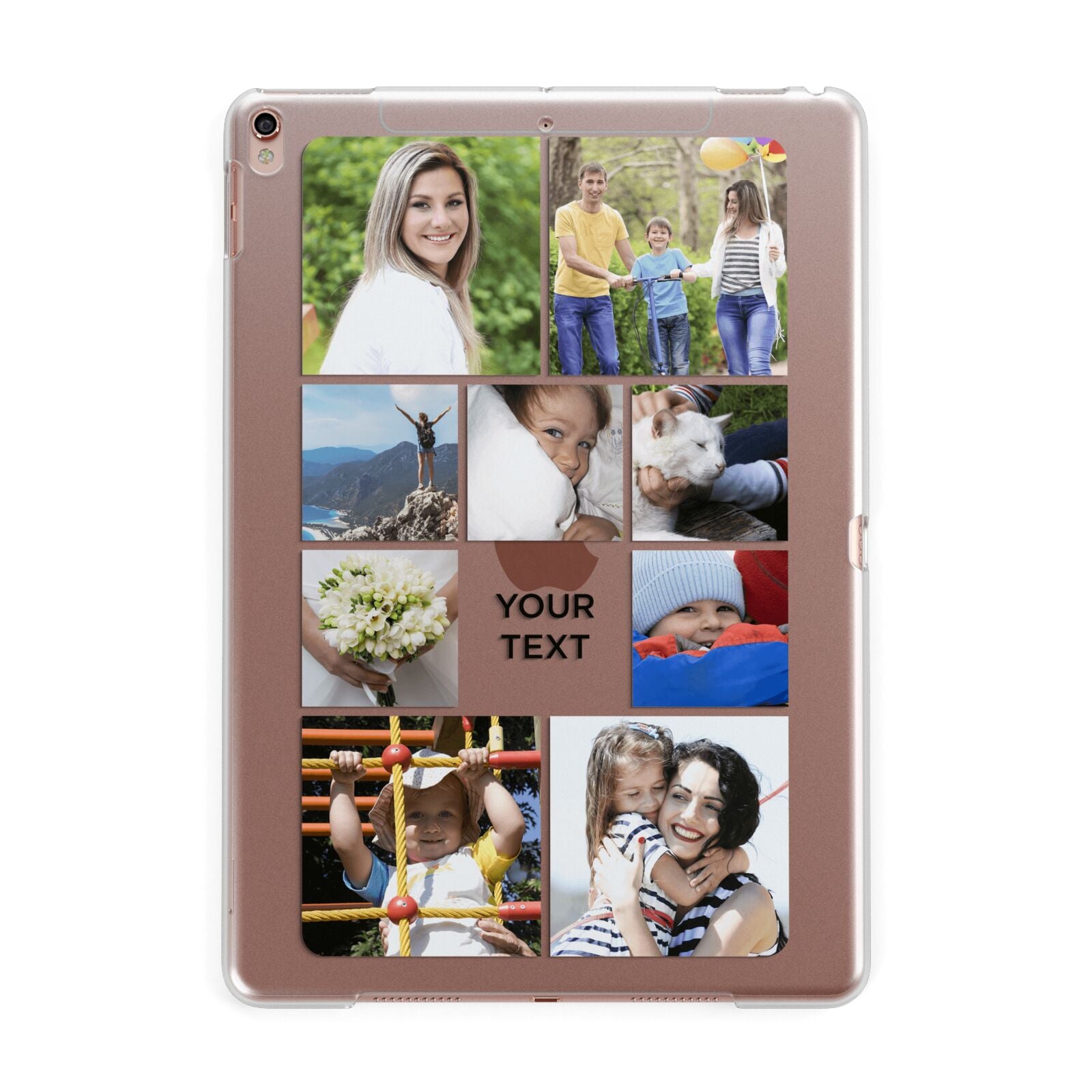 Personalised Photo Grid Apple iPad Rose Gold Case