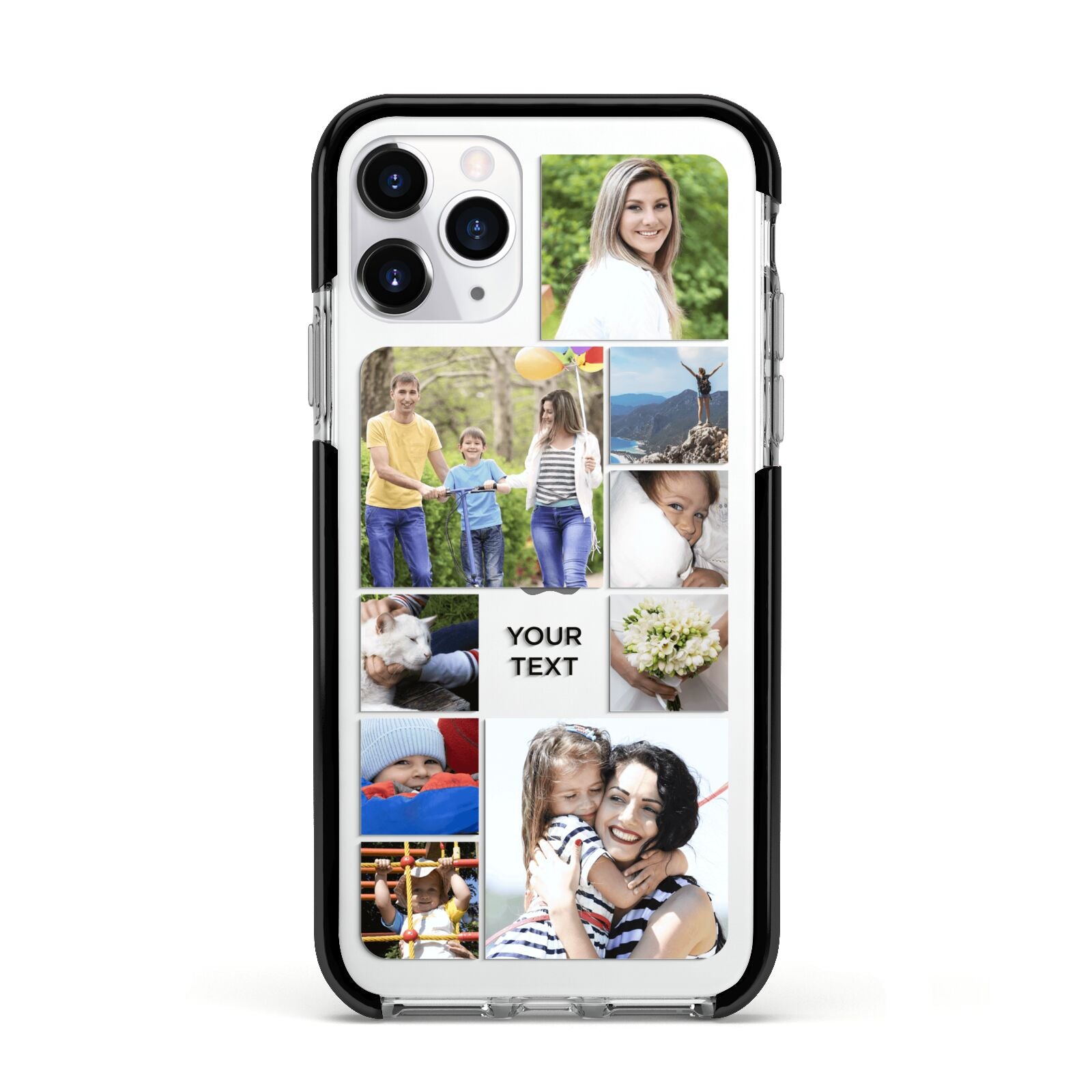 Personalised Photo Grid Apple iPhone 11 Pro in Silver with Black Impact Case