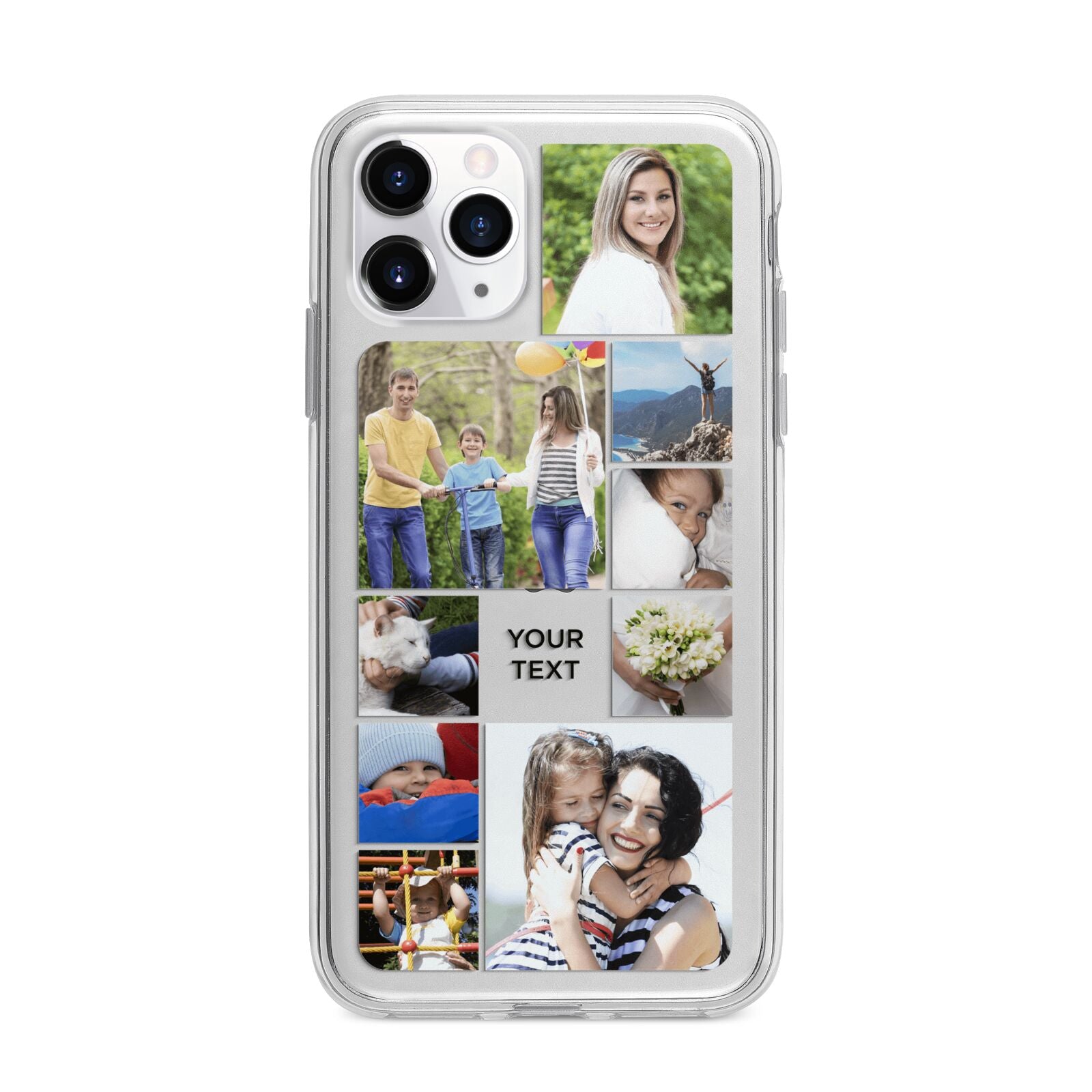 Personalised Photo Grid Apple iPhone 11 Pro in Silver with Bumper Case