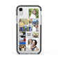 Personalised Photo Grid Apple iPhone XR Impact Case Black Edge on Silver Phone