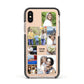 Personalised Photo Grid Apple iPhone Xs Impact Case Black Edge on Gold Phone