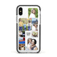Personalised Photo Grid Apple iPhone Xs Impact Case Black Edge on Silver Phone