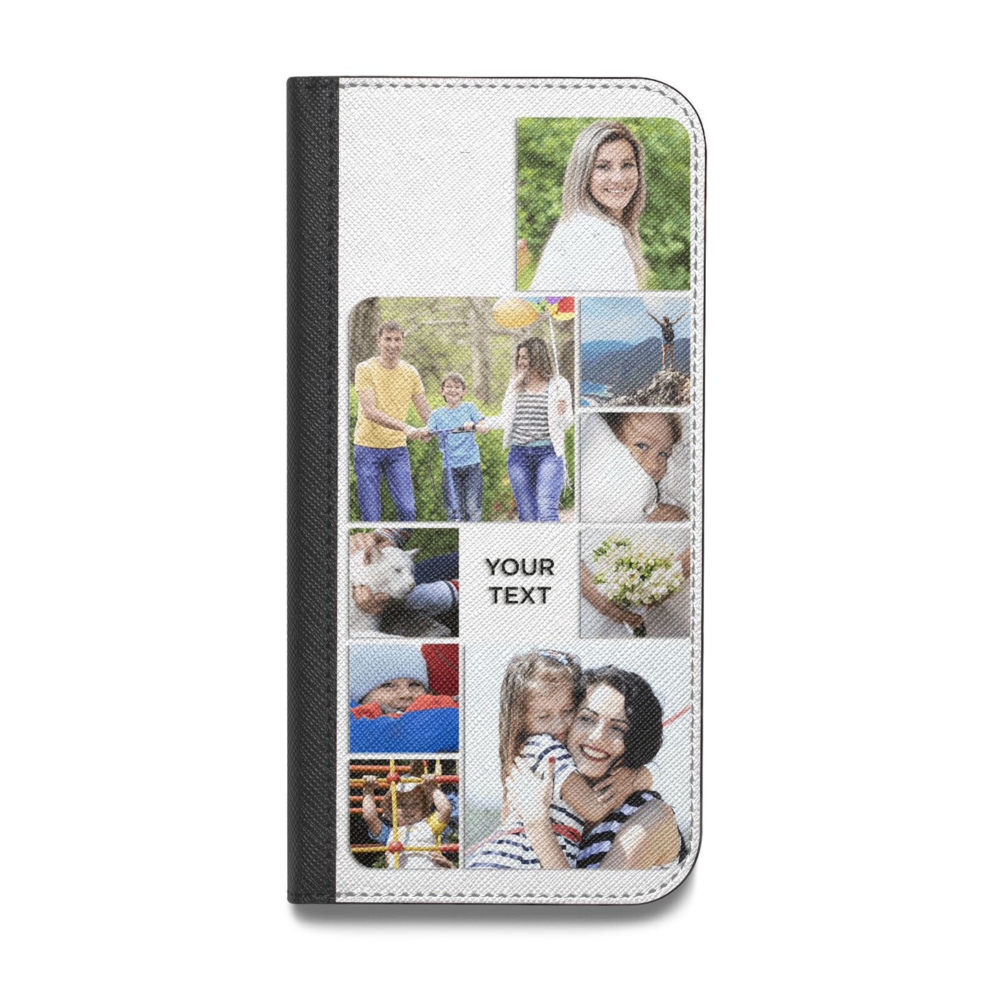 Personalised Photo Grid Vegan Leather Flip iPhone Case
