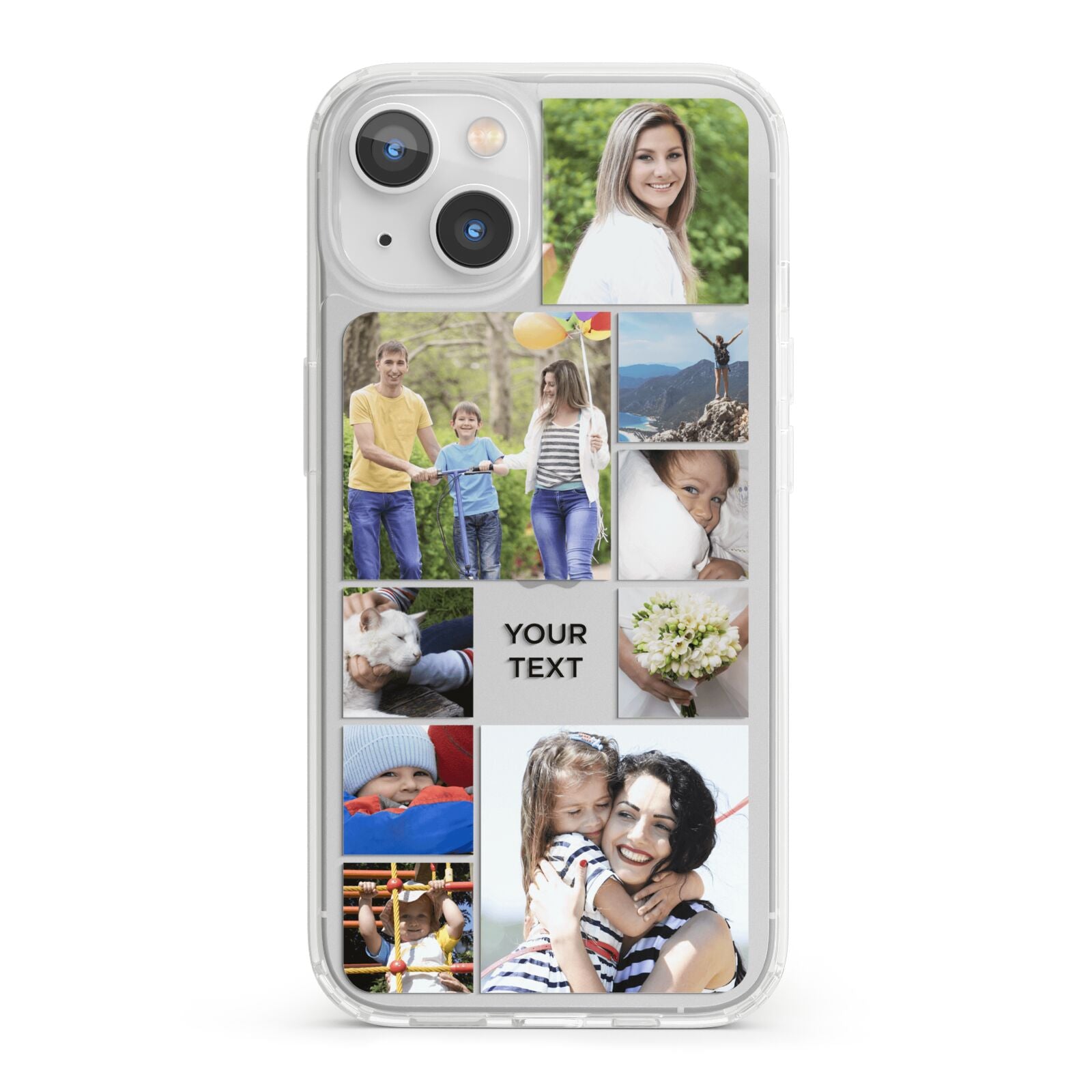 Personalised Photo Grid iPhone 13 Clear Bumper Case