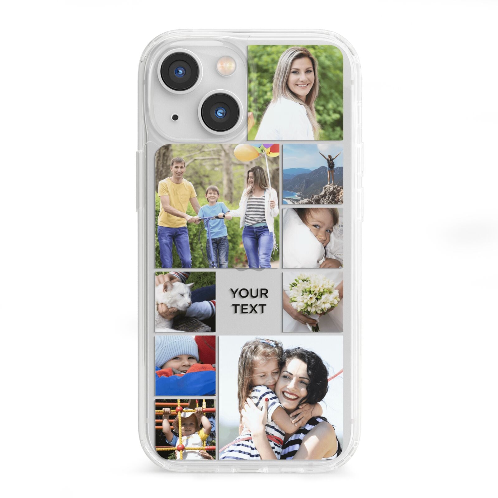 Personalised Photo Grid iPhone 13 Mini Clear Bumper Case