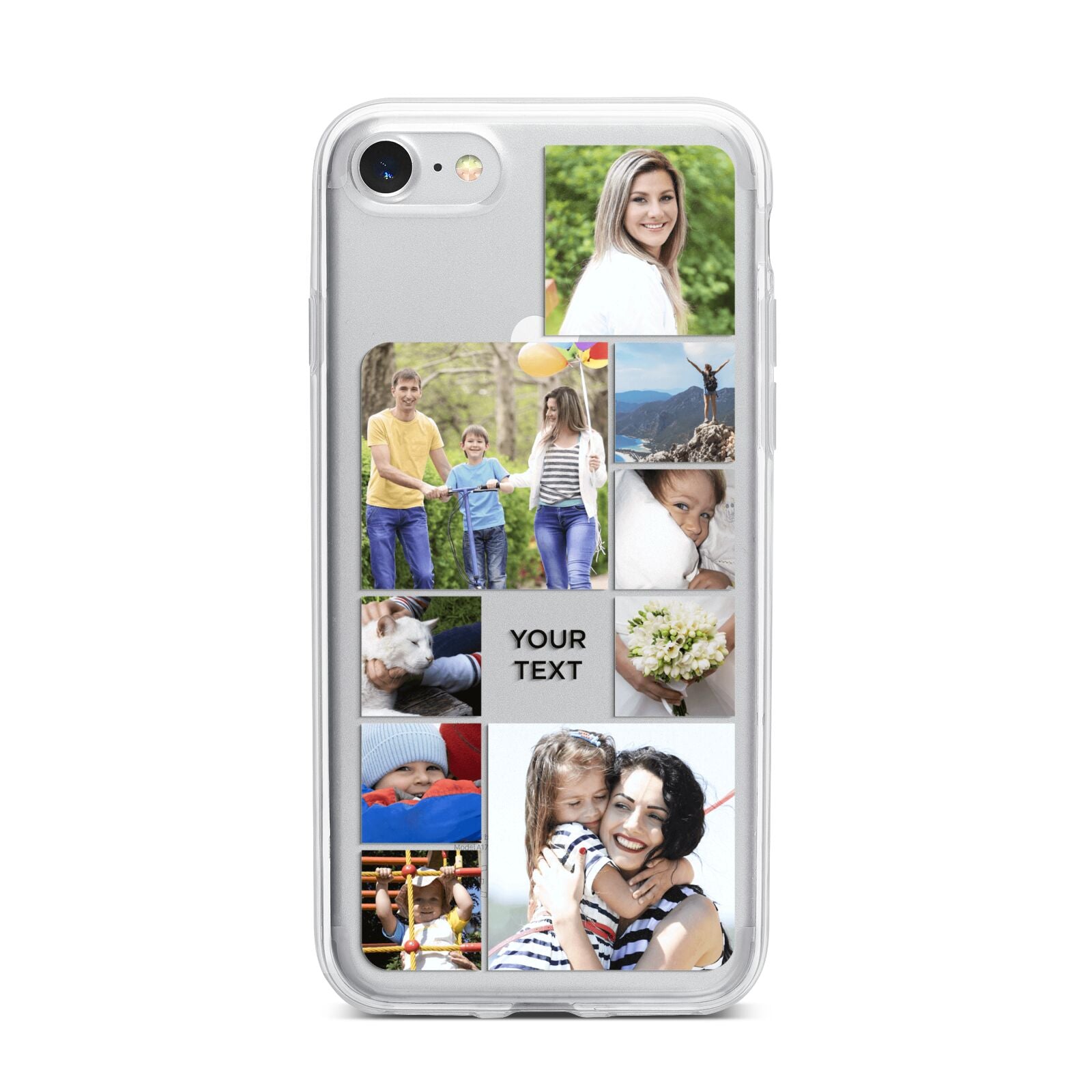 Personalised Photo Grid iPhone 7 Bumper Case on Silver iPhone