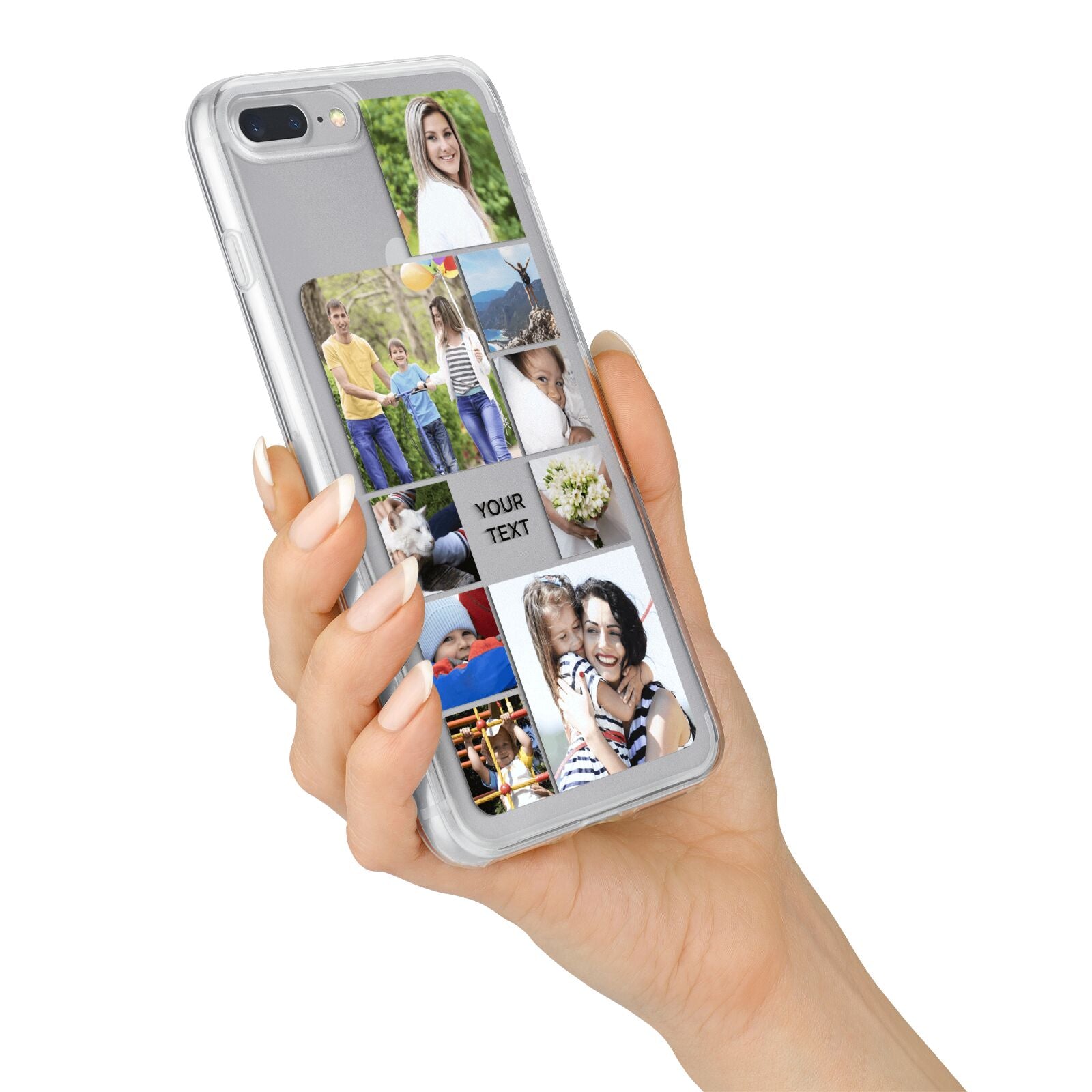 Personalised Photo Grid iPhone 7 Plus Bumper Case on Silver iPhone Alternative Image