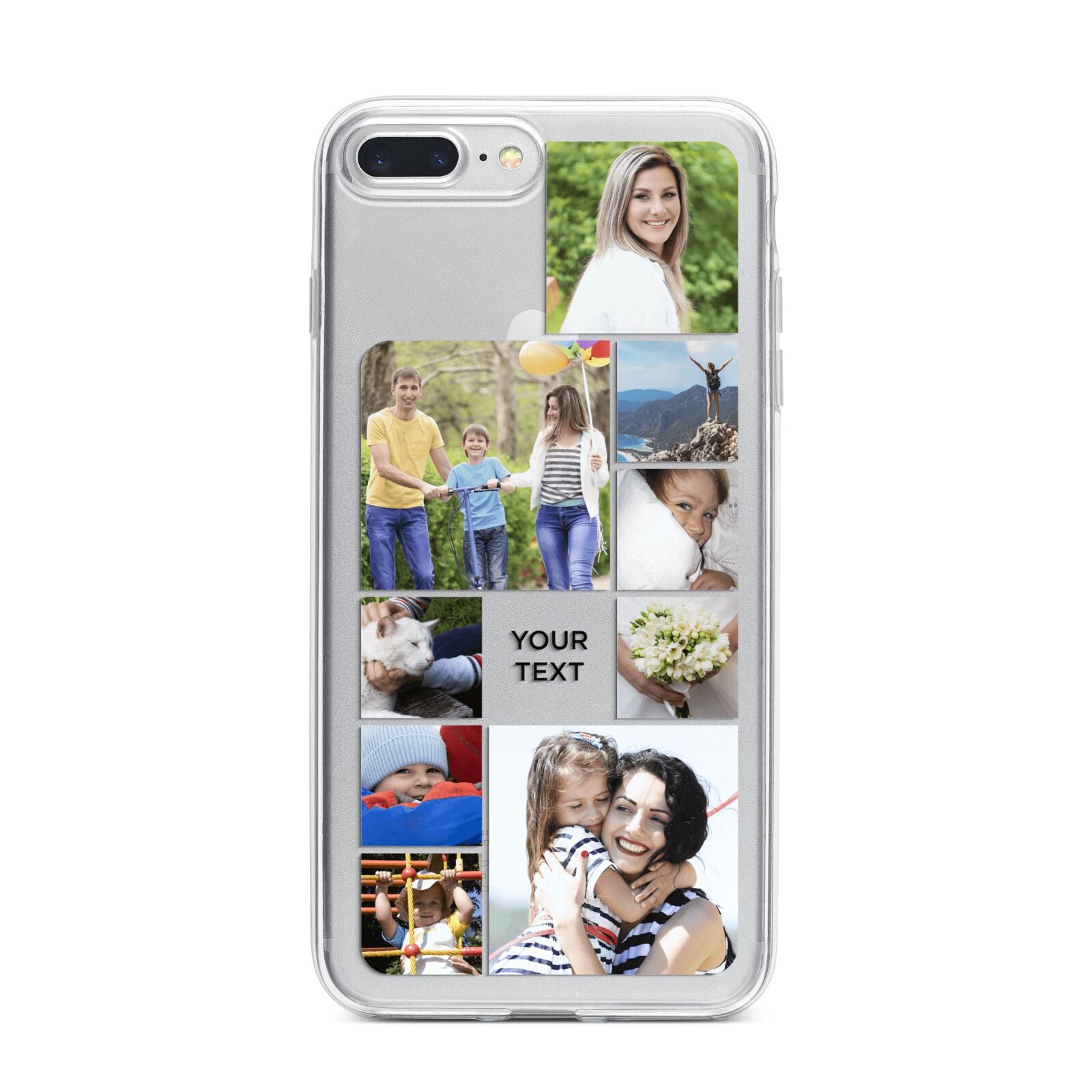 Personalised Photo Grid iPhone 7 Plus Bumper Case on Silver iPhone