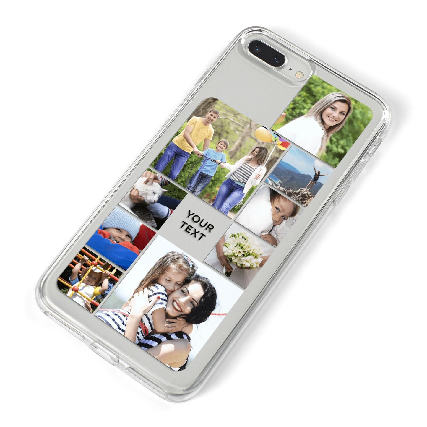 Personalised Photo Grid iPhone 8 Plus Bumper Case on Silver iPhone Alternative Image