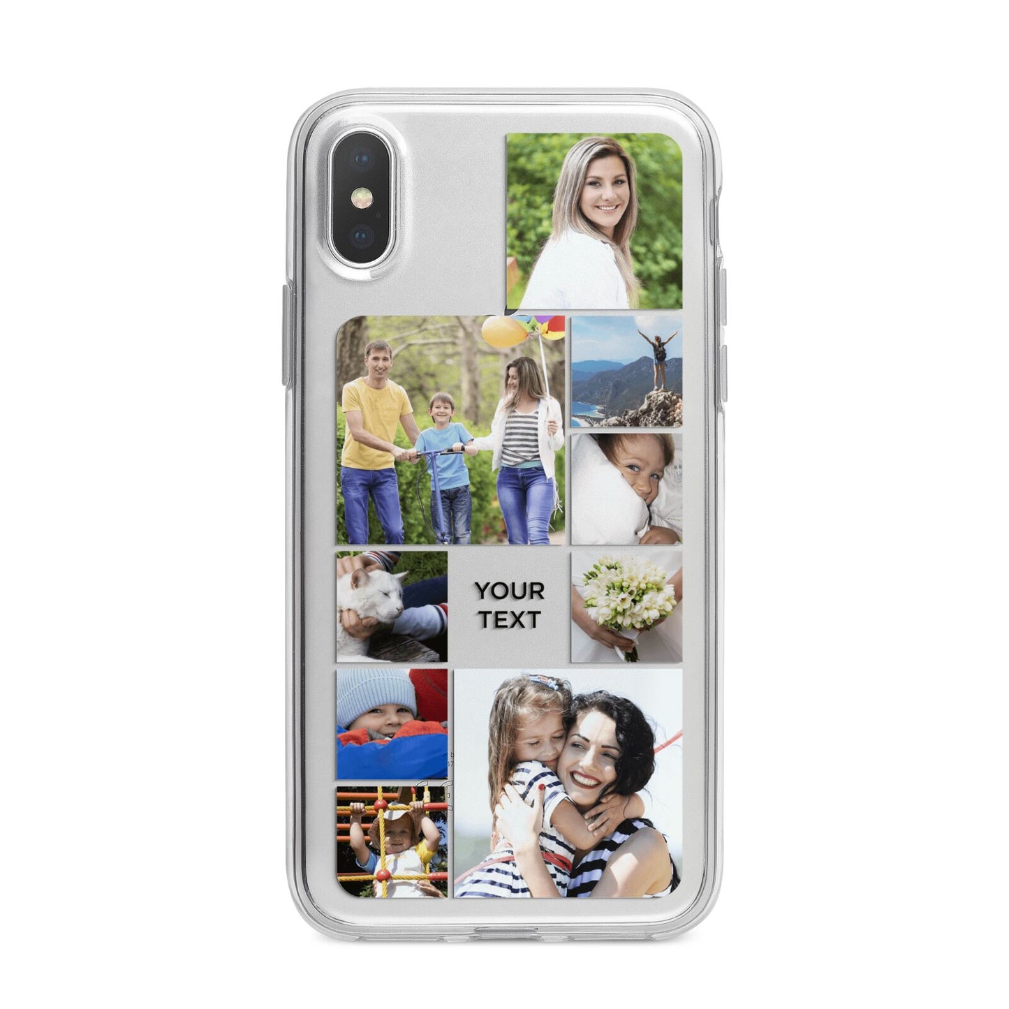 Personalised Photo Grid iPhone X Bumper Case on Silver iPhone Alternative Image 1