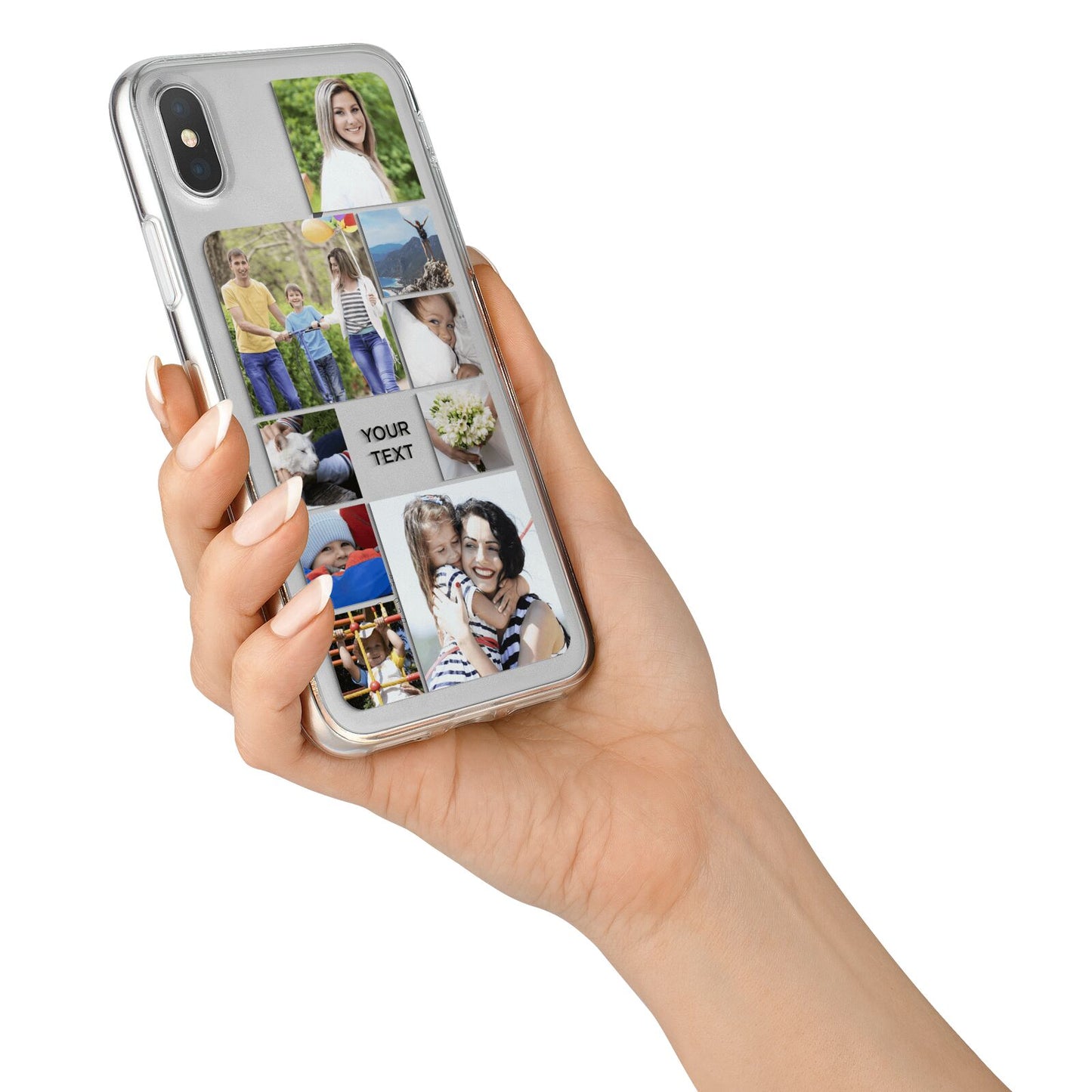 Personalised Photo Grid iPhone X Bumper Case on Silver iPhone Alternative Image 2