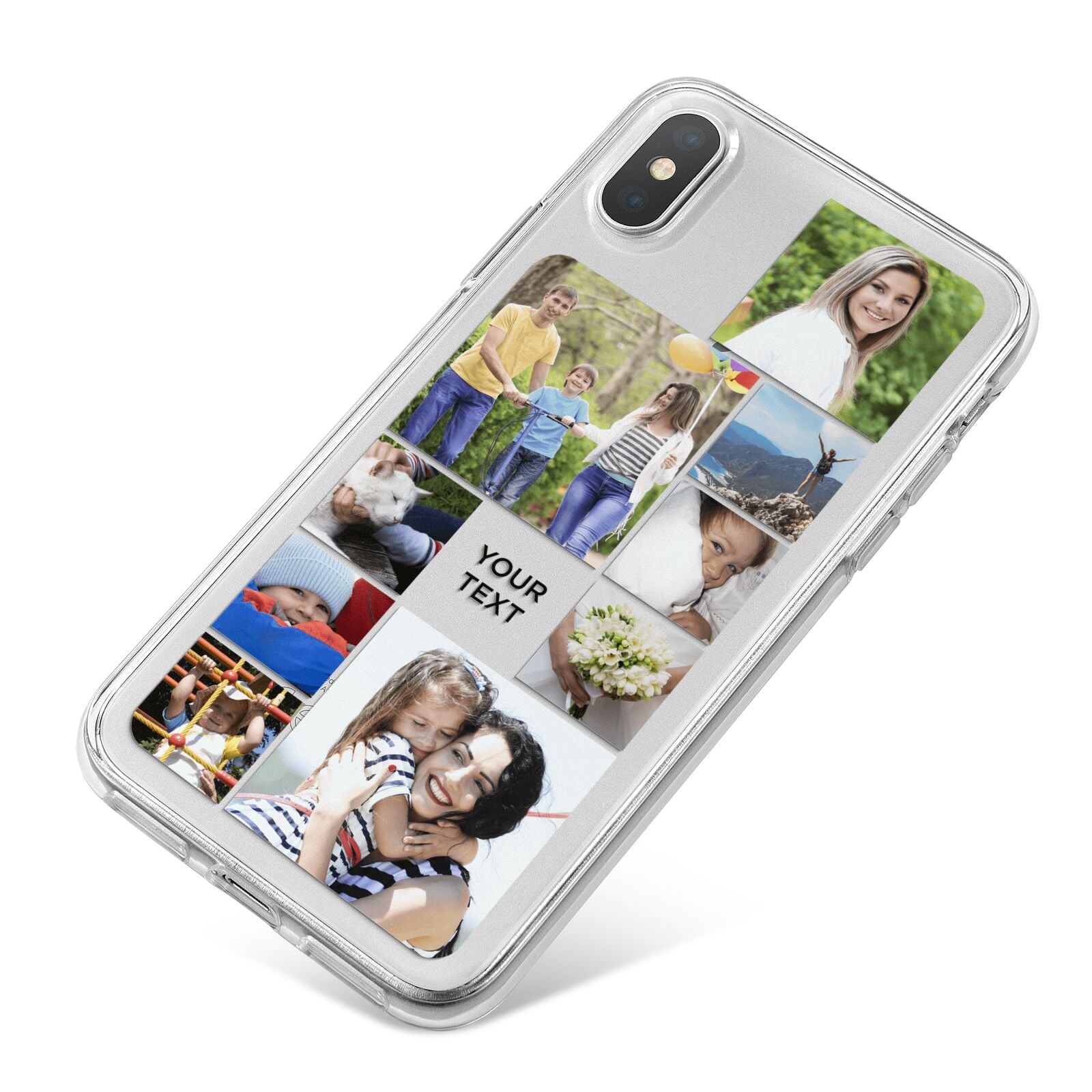 Personalised Photo Grid iPhone X Bumper Case on Silver iPhone