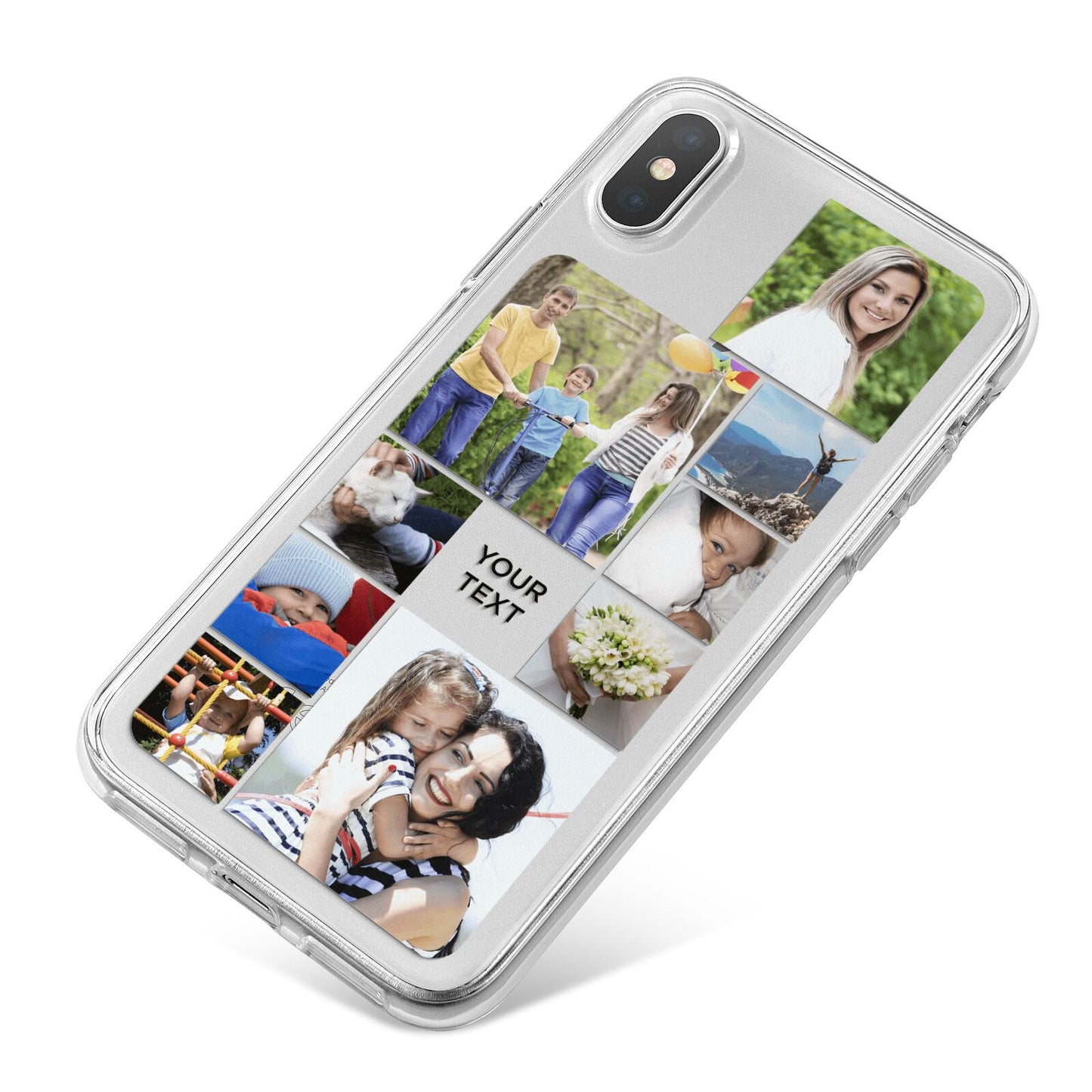 Personalised Photo Grid iPhone X Bumper Case on Silver iPhone