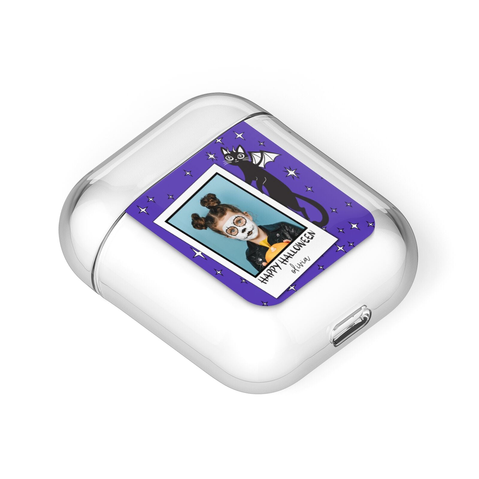 Personalised Photo Halloween AirPods Case Laid Flat