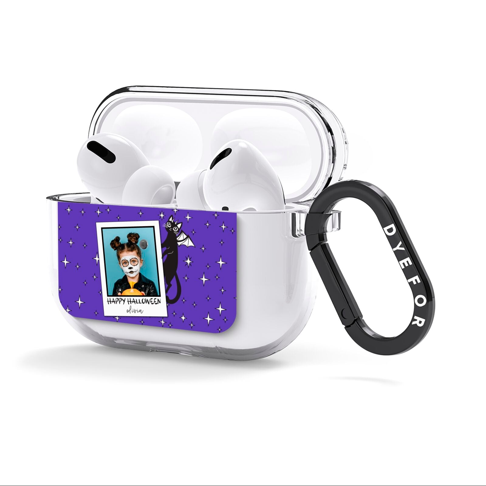 Personalised Photo Halloween AirPods Clear Case 3rd Gen Side Image