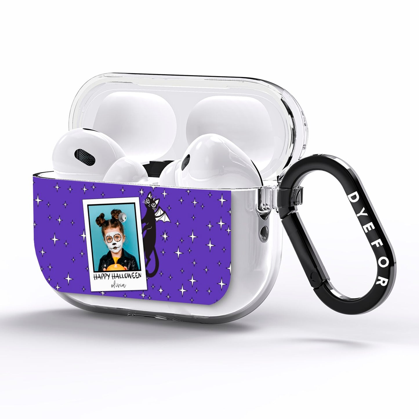 Personalised Photo Halloween AirPods Pro Clear Case Side Image