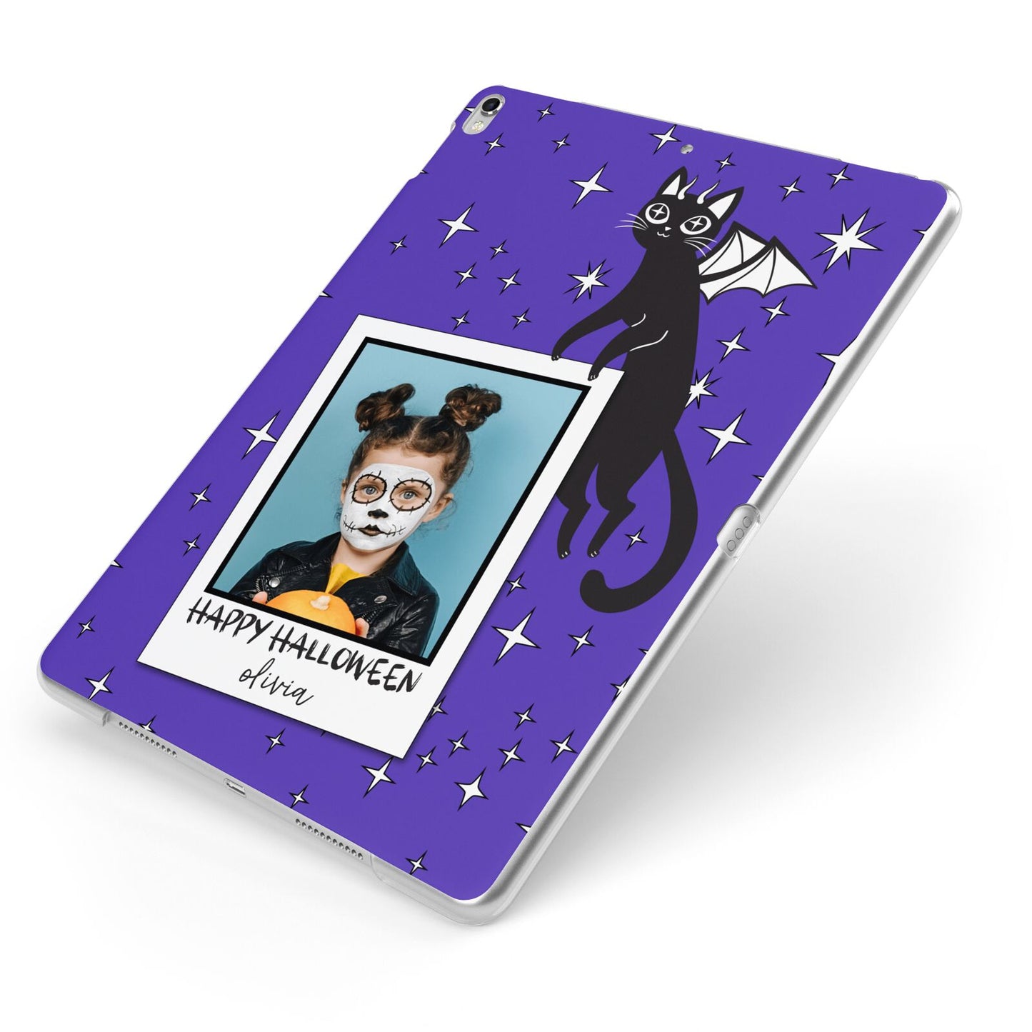 Personalised Photo Halloween Apple iPad Case on Silver iPad Side View