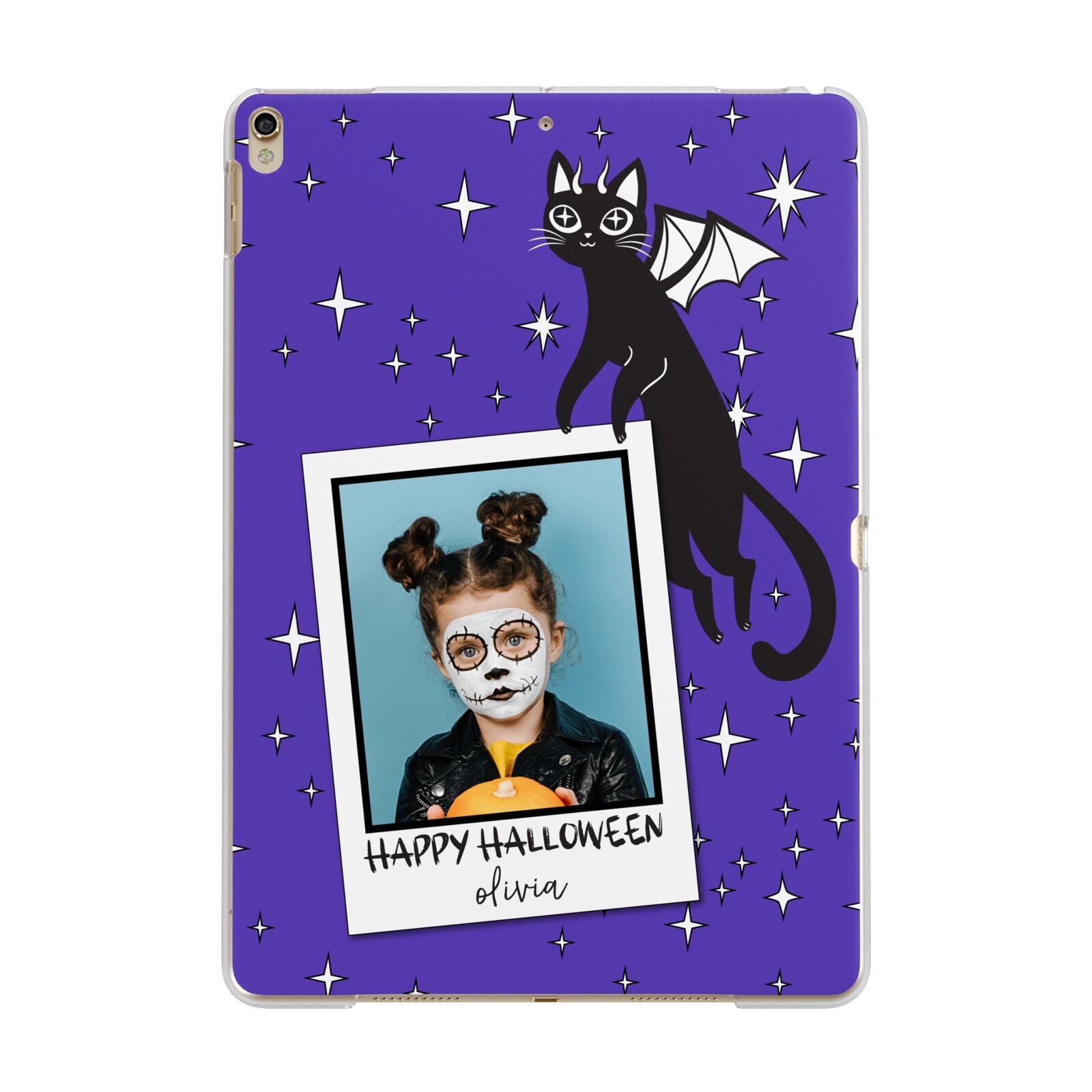 Personalised Photo Halloween Apple iPad Gold Case