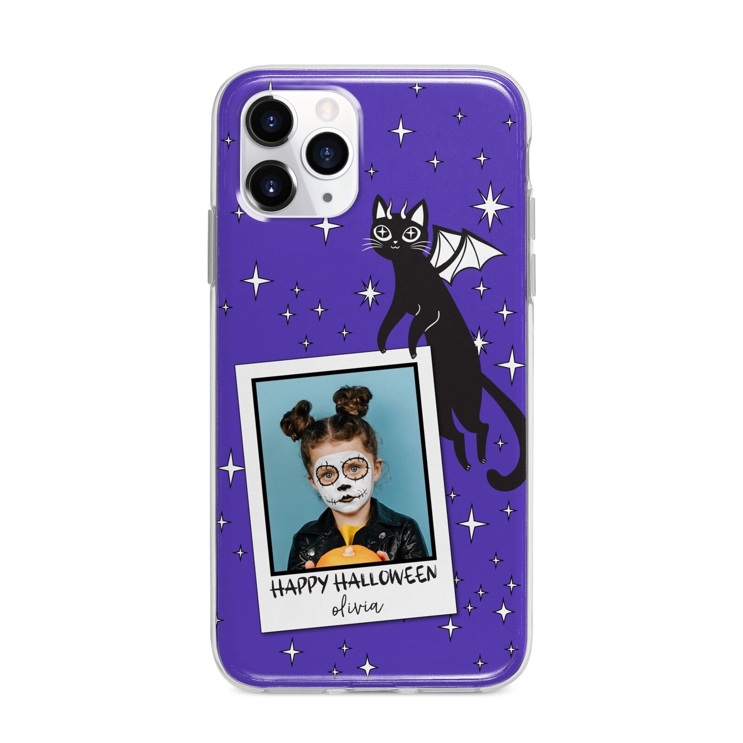 Personalised Photo Halloween Apple iPhone 11 Pro Max in Silver with Bumper Case