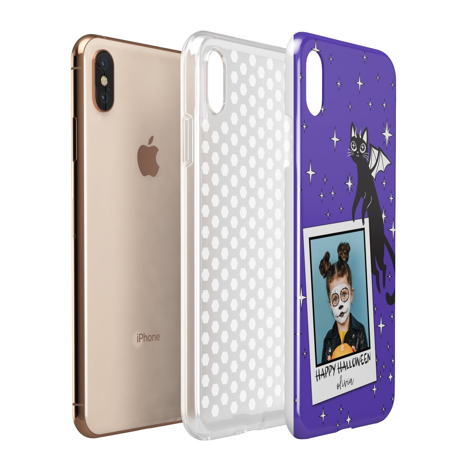 Personalised Photo Halloween Apple iPhone Xs Max 3D Tough Case Expanded View