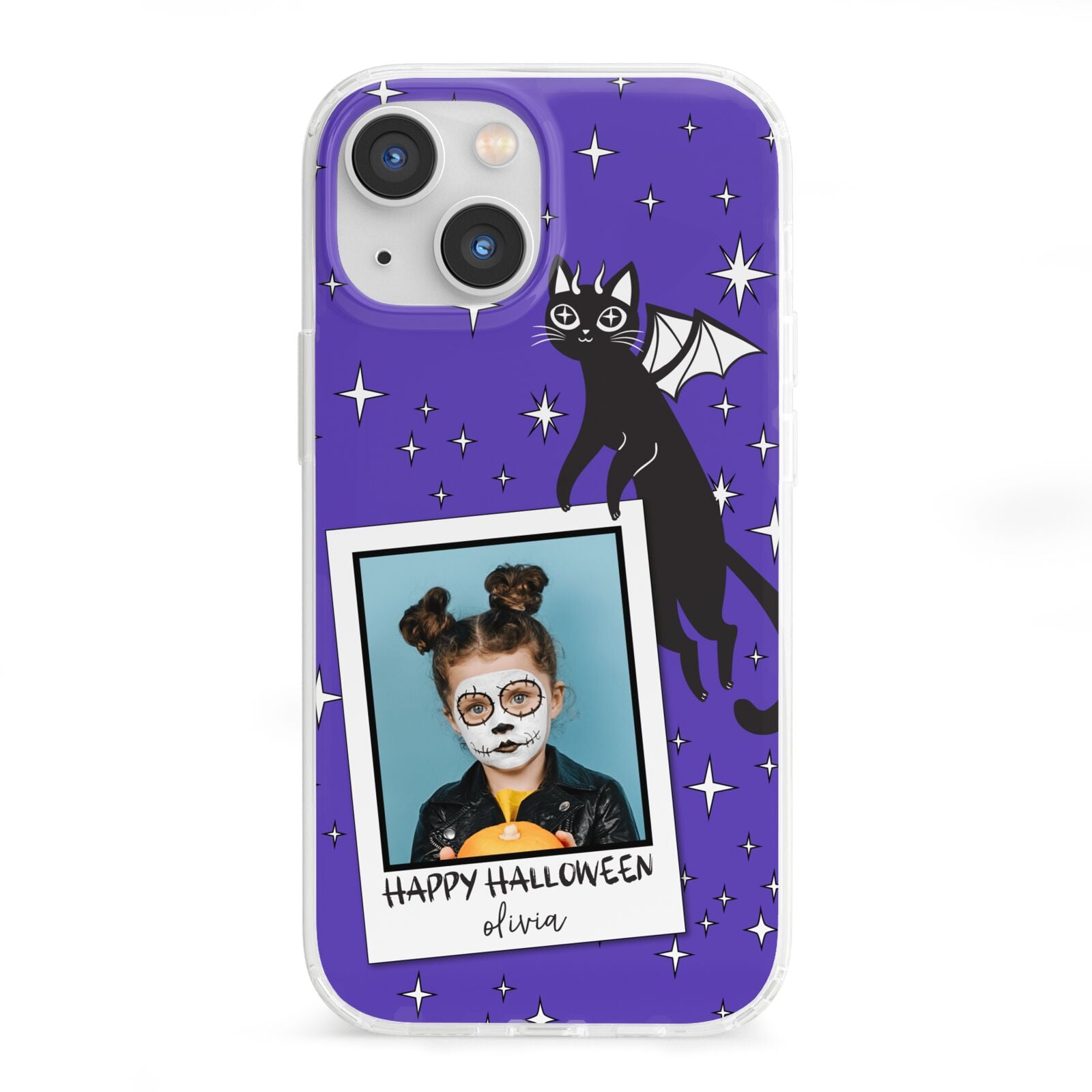 Personalised Photo Halloween iPhone 13 Mini Clear Bumper Case