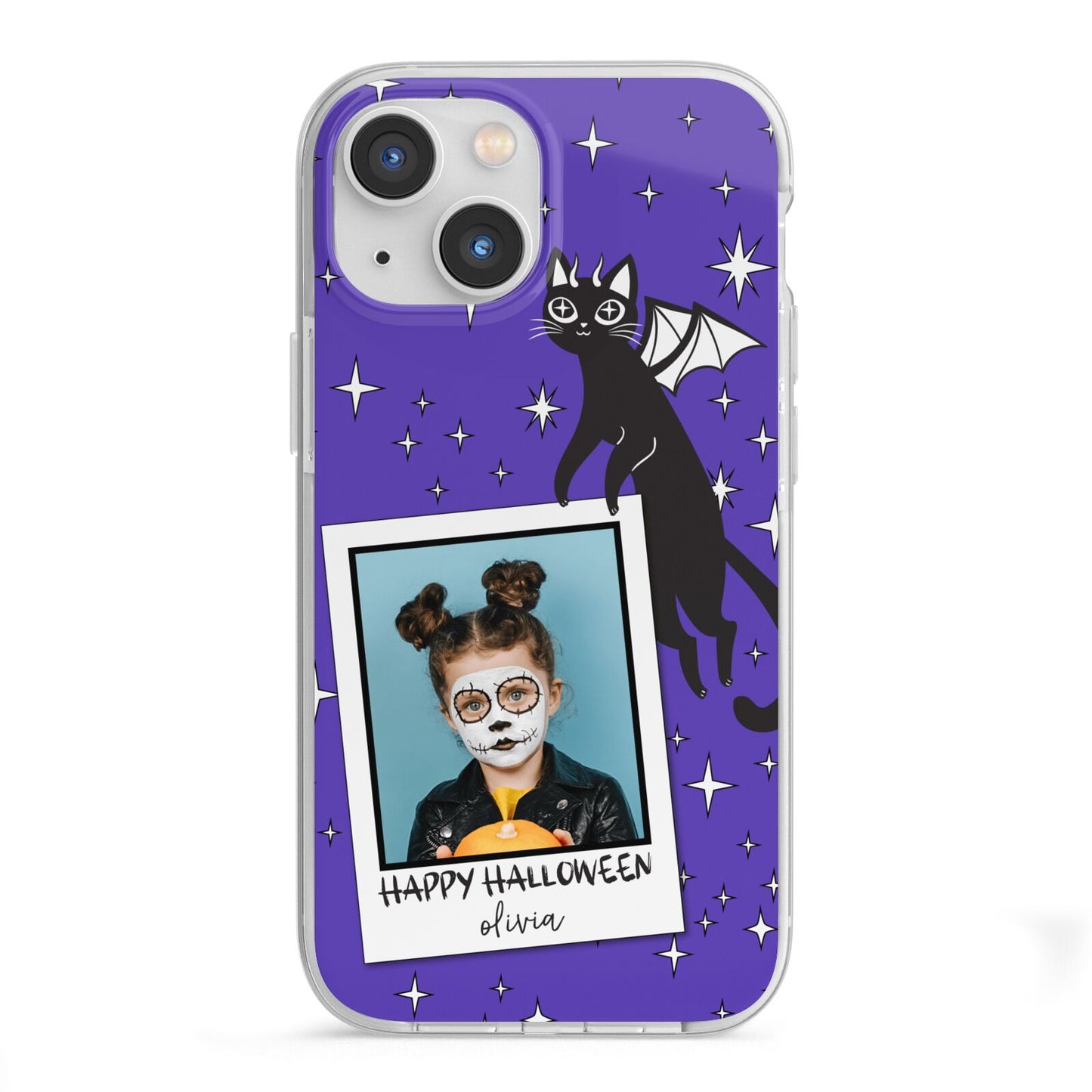 Personalised Photo Halloween iPhone 13 Mini TPU Impact Case with White Edges