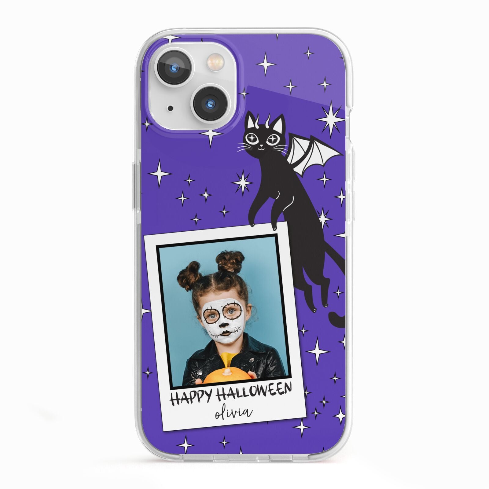 Personalised Photo Halloween iPhone 13 TPU Impact Case with White Edges